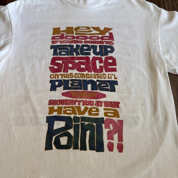 Vintage Jesus T-Shirt Men's Size M White Christian Graphic Tee 1990s Double Side - Picture 4 of 8